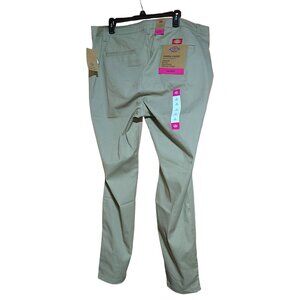 Dickies Juniors Mid-Rise Khaki Skinny Pants Stretch Twill 4‑Pocket Perfect Fit